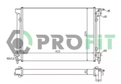 PR 9521A2 PROFIT Радиатор, охлаждение двигателя